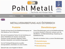 Tablet Screenshot of pohlmetall.at